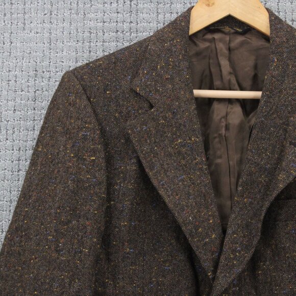 Vintage Kingsridge Wool Blazer Mens Medium M Brown Knit Two Button Front Lined - Picture 3 of 12